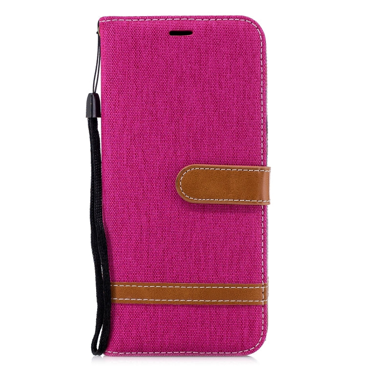 Color Matching Denim Texture Leather Case for Galaxy A6+, with Holder & Card Slots & Wallet & Lanyard