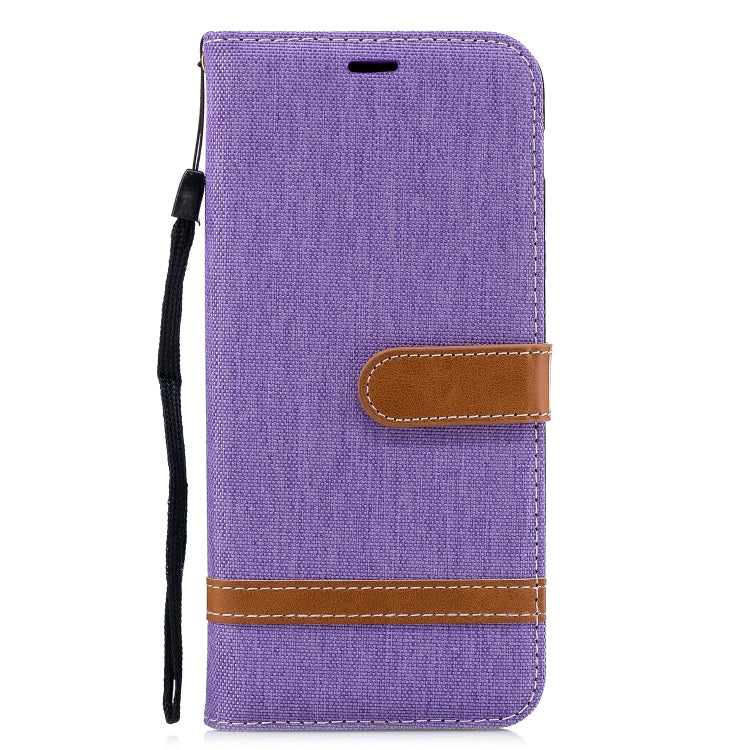 Color Matching Denim Texture Leather Case for Galaxy A6+, with Holder & Card Slots & Wallet & Lanyard