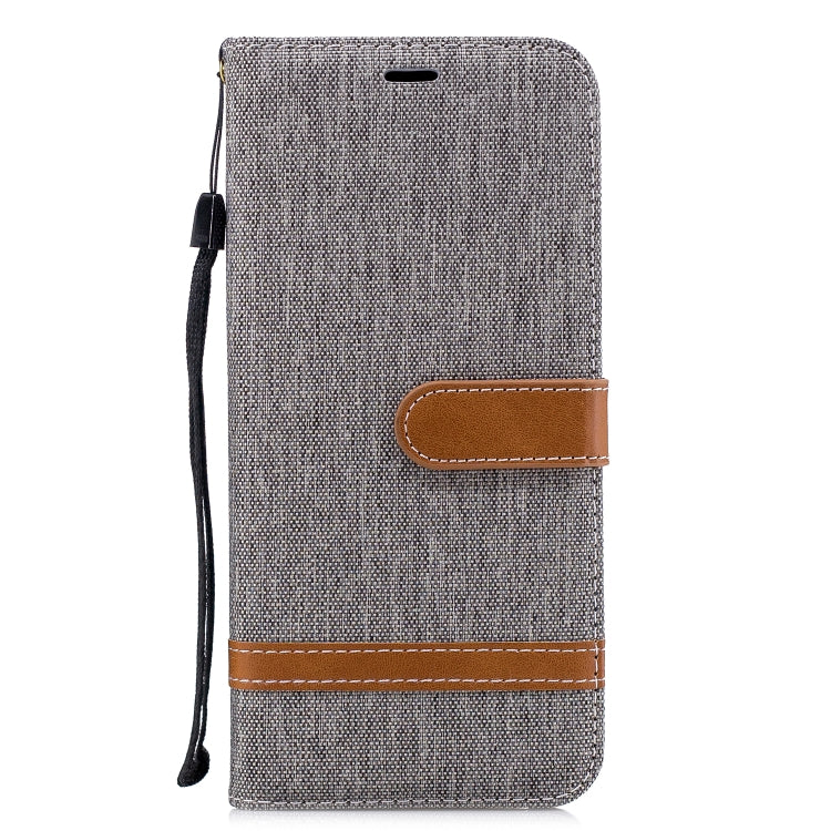 Color Matching Denim Texture Leather Case for Galaxy A6+, with Holder & Card Slots & Wallet & Lanyard