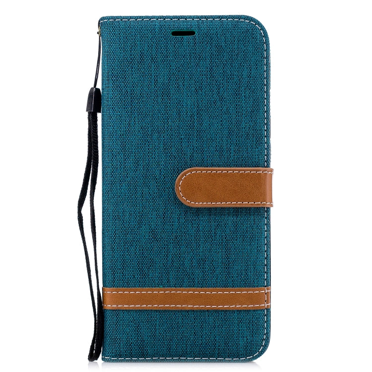 Color Matching Denim Texture Leather Case for Galaxy A6+, with Holder & Card Slots & Wallet & Lanyard