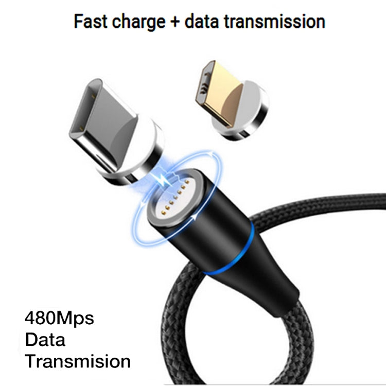 2 in 1 3A USB to Micro USB + USB-C / Type-C Fast Charging + 480Mbps Data Transmission Mobile Phone Magnetic Suction Fast Charging Data Cable, Cable Length: 2m