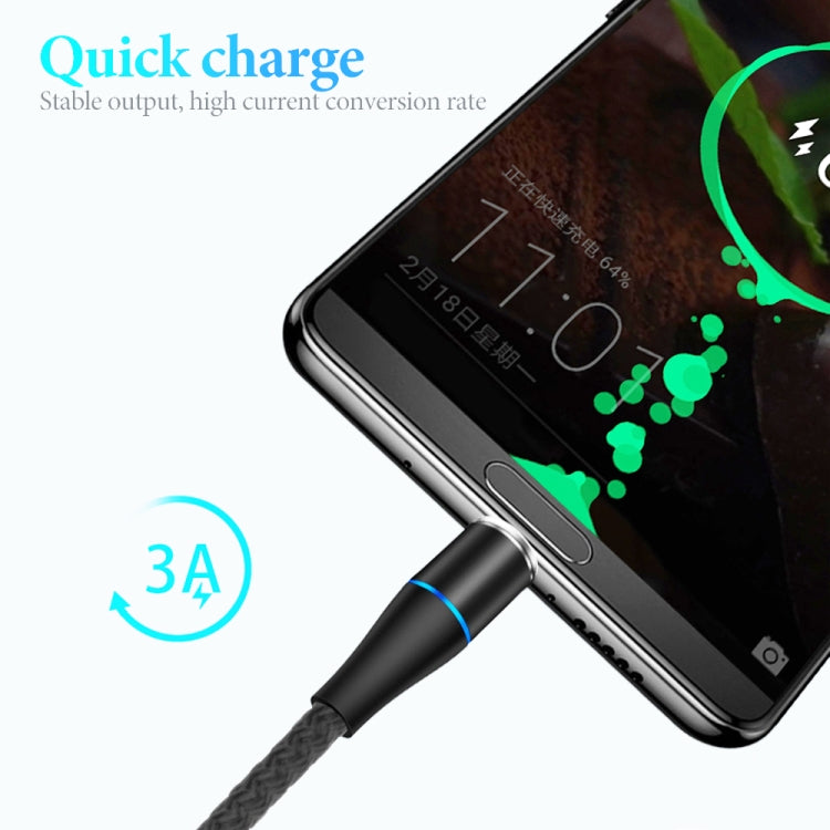 2 in 1 3A USB to Micro USB + USB-C / Type-C Fast Charging + 480Mbps Data Transmission Mobile Phone Magnetic Suction Fast Charging Data Cable, Cable Length: 2m