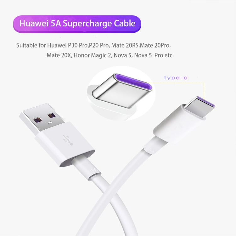 5A USB to USB-C / Type-C Flash Charging Data Cable, Cable Length: 1m