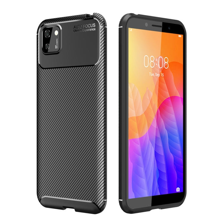 For Huawei Y5P Carbon Fiber Texture Shockproof TPU Case