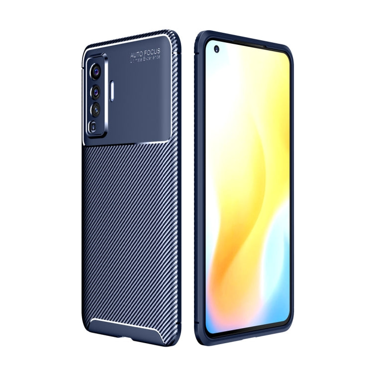 For vivo X50 Carbon Fiber Texture Shockproof TPU Case