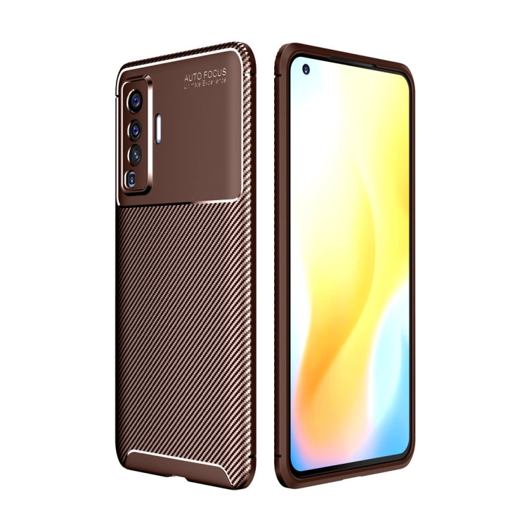 For vivo X50 Carbon Fiber Texture Shockproof TPU Case