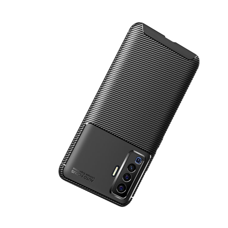 For vivo X50 Carbon Fiber Texture Shockproof TPU Case