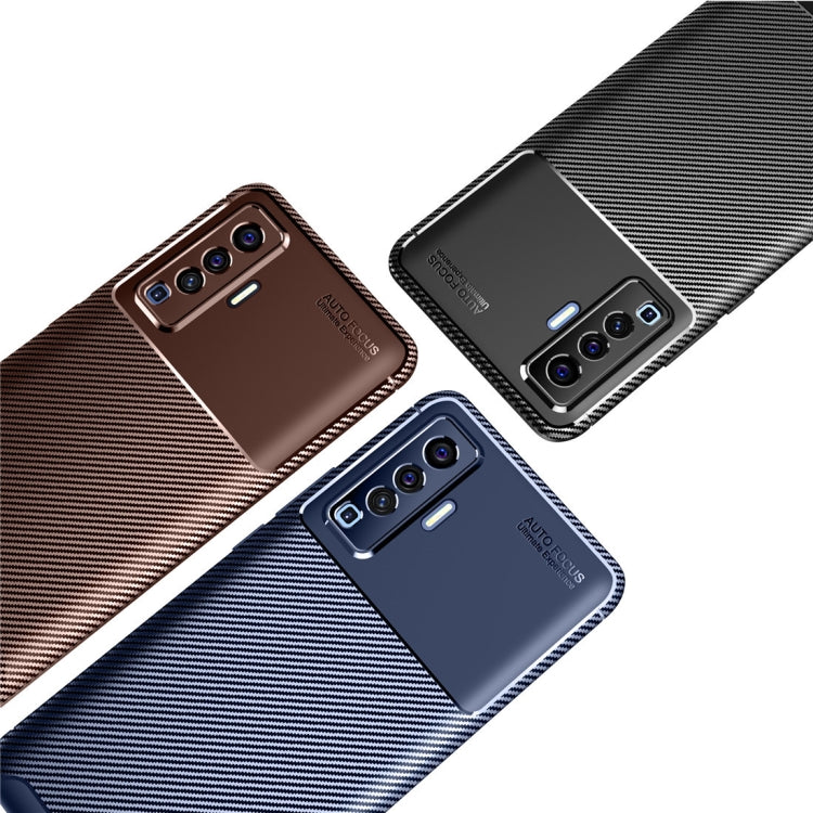 For vivo X50 Carbon Fiber Texture Shockproof TPU Case