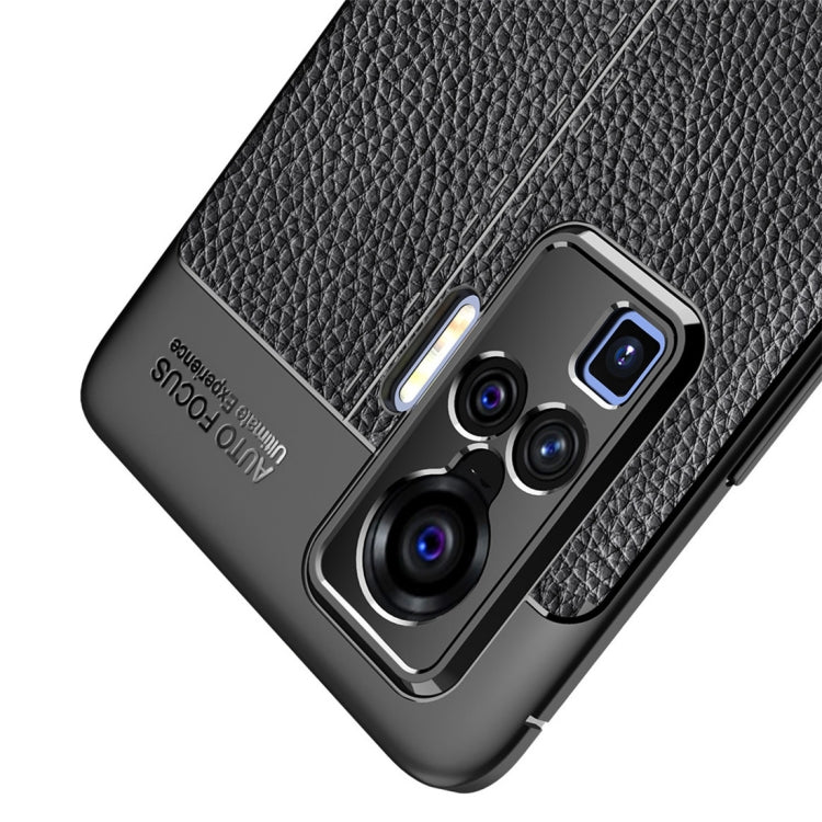 For VIVO X50 Litchi Texture TPU Shockproof Case
