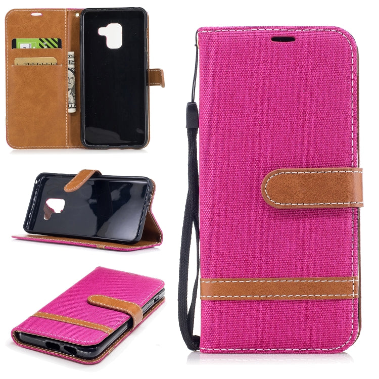 Color Matching Denim Texture Leather Case for Galaxy A8 / A530, with Holder & Card Slots & Wallet & Lanyard