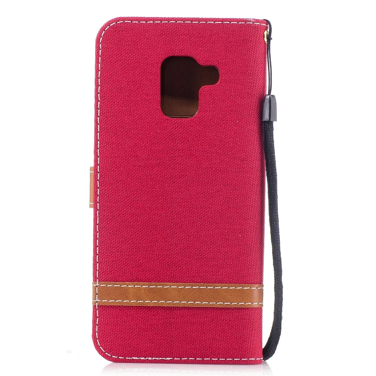 Color Matching Denim Texture Leather Case for Galaxy A8 / A530, with Holder & Card Slots & Wallet & Lanyard