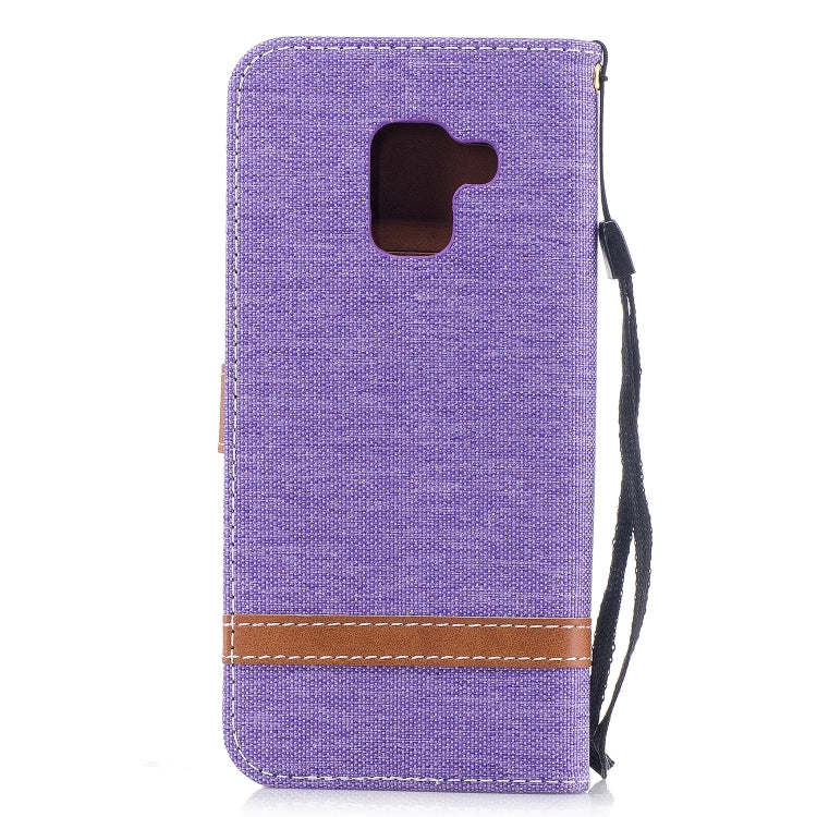 Color Matching Denim Texture Leather Case for Galaxy A8 / A530, with Holder & Card Slots & Wallet & Lanyard