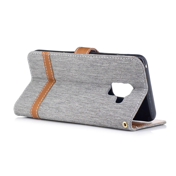 Color Matching Denim Texture Leather Case for Galaxy A8 / A530, with Holder & Card Slots & Wallet & Lanyard