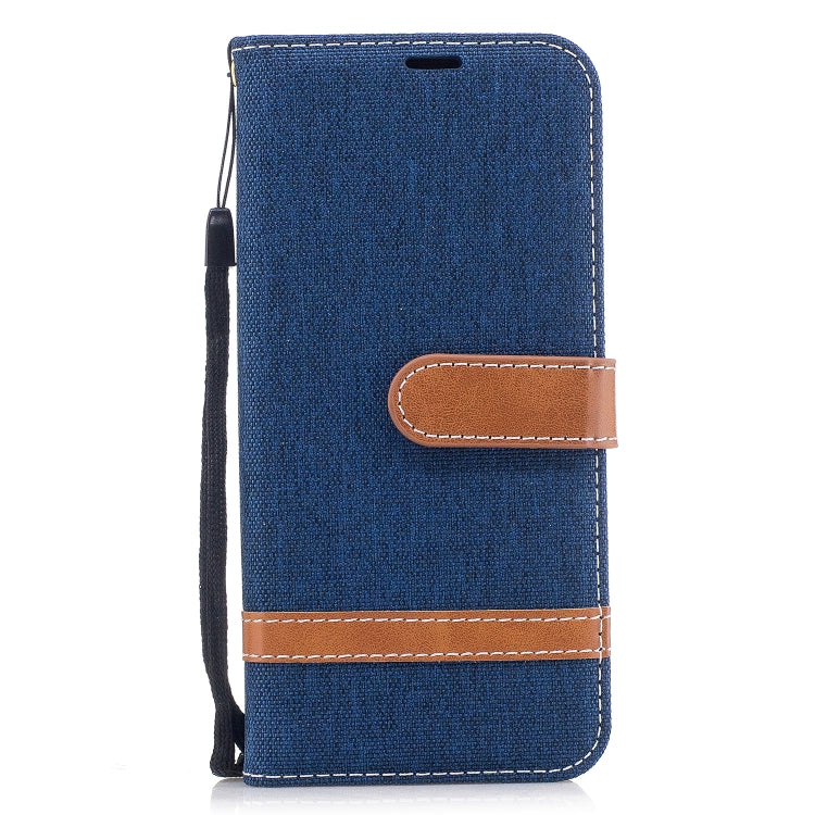 Color Matching Denim Texture Leather Case for Galaxy A8 / A530, with Holder & Card Slots & Wallet & Lanyard