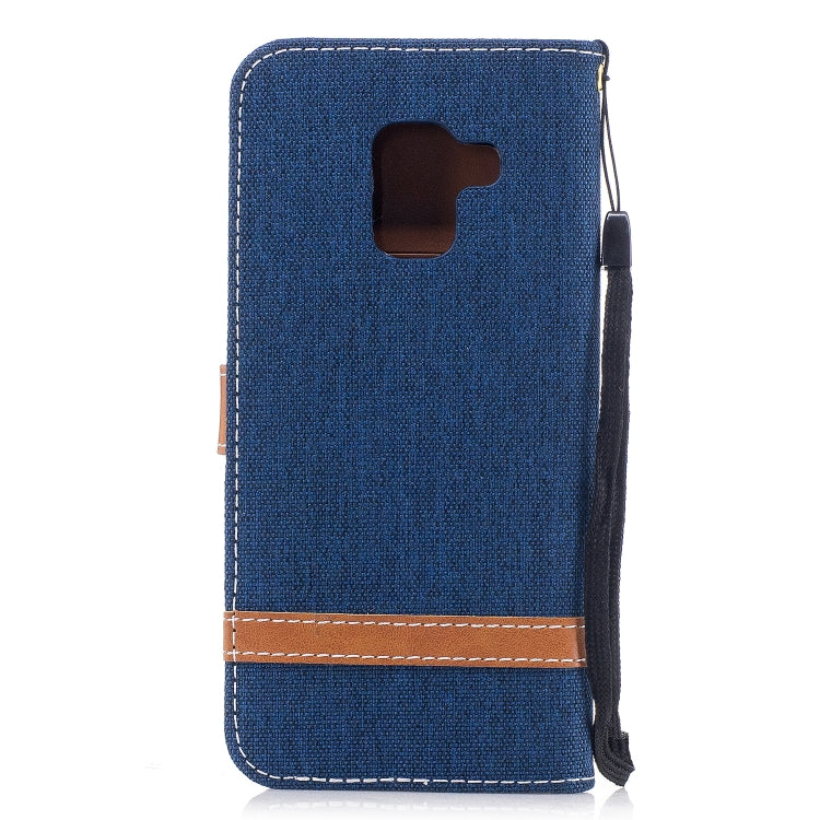 Color Matching Denim Texture Leather Case for Galaxy A8 / A530, with Holder & Card Slots & Wallet & Lanyard