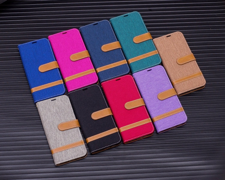 Color Matching Denim Texture Leather Case for Galaxy A8 / A530, with Holder & Card Slots & Wallet & Lanyard