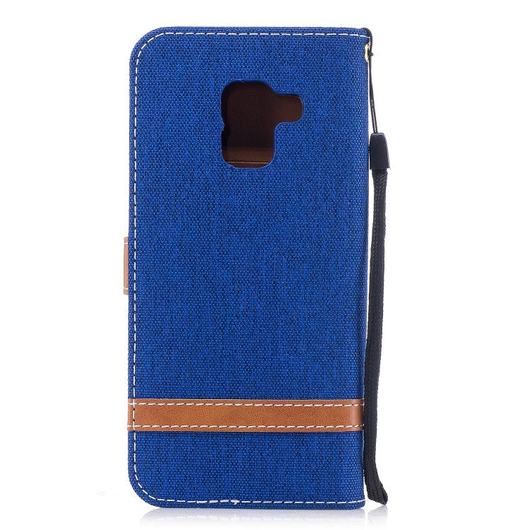 Color Matching Denim Texture Leather Case for Galaxy A8 / A530, with Holder & Card Slots & Wallet & Lanyard