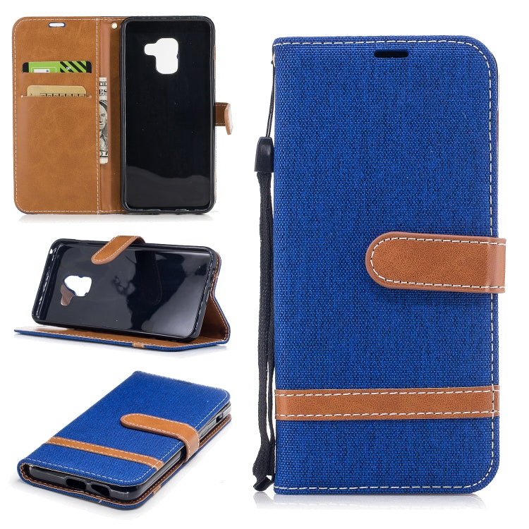 Color Matching Denim Texture Leather Case for Galaxy A8 / A530, with Holder & Card Slots & Wallet & Lanyard