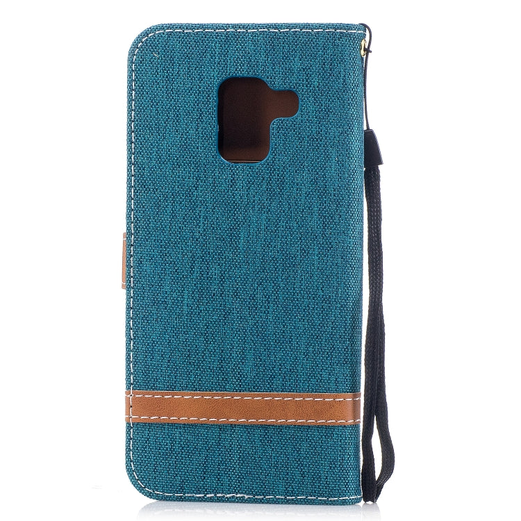 Color Matching Denim Texture Leather Case for Galaxy A8 / A530, with Holder & Card Slots & Wallet & Lanyard