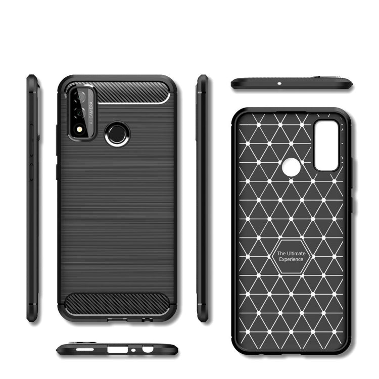 For Huawei P smart 2020 Brushed Texture Carbon Fiber TPU Case