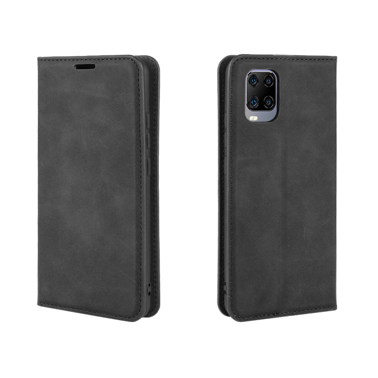 For ZTE Axon 11 Retro-skin Business Magnetic Suction Leather Case with Holder & Card Slots & Wallet
