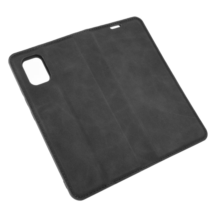 For ZTE Axon 11 Retro-skin Business Magnetic Suction Leather Case with Holder & Card Slots & Wallet