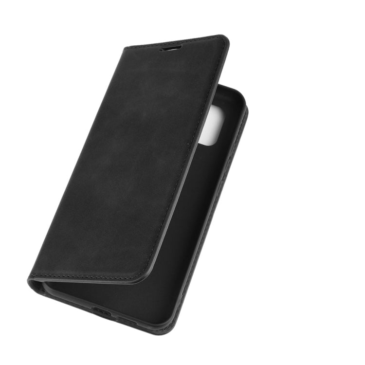 For ZTE Axon 11 Retro-skin Business Magnetic Suction Leather Case with Holder & Card Slots & Wallet