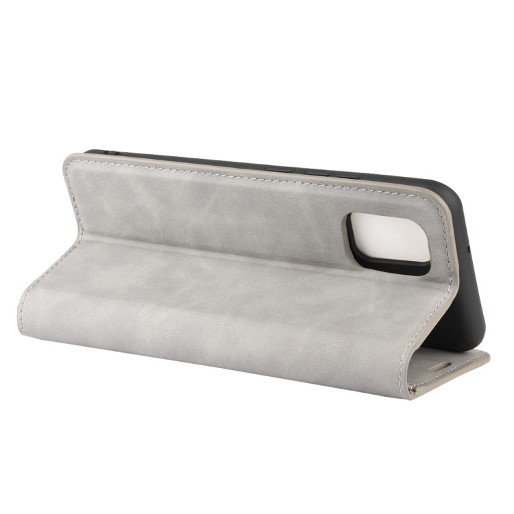 For ZTE Axon 11 Retro-skin Business Magnetic Suction Leather Case with Holder & Card Slots & Wallet