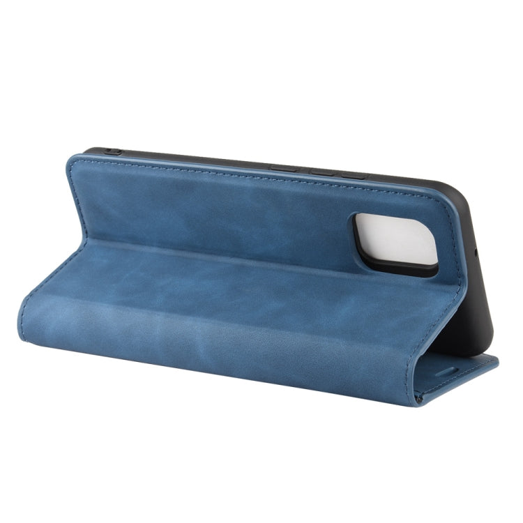 For ZTE Axon 11 Retro-skin Business Magnetic Suction Leather Case with Holder & Card Slots & Wallet