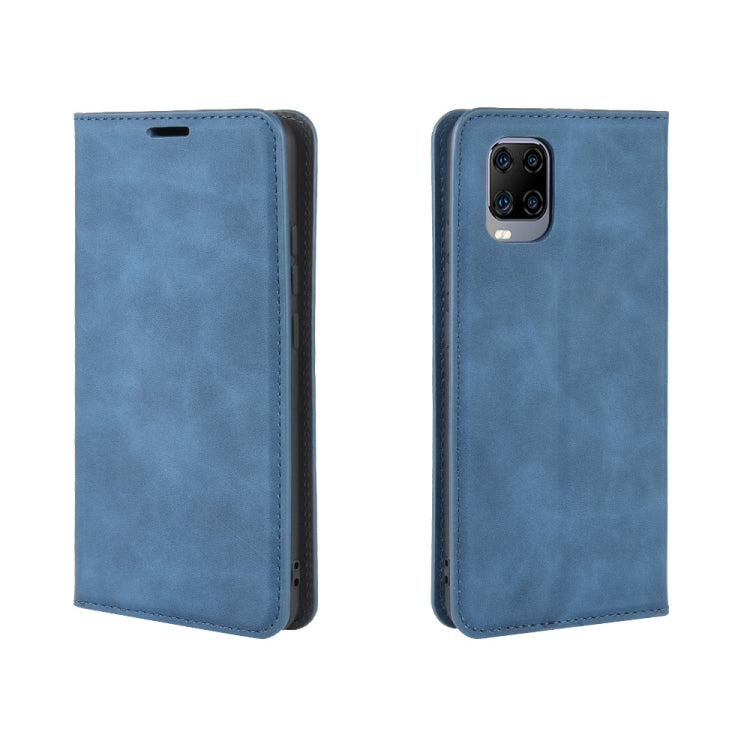 For ZTE Axon 11 Retro-skin Business Magnetic Suction Leather Case with Holder & Card Slots & Wallet