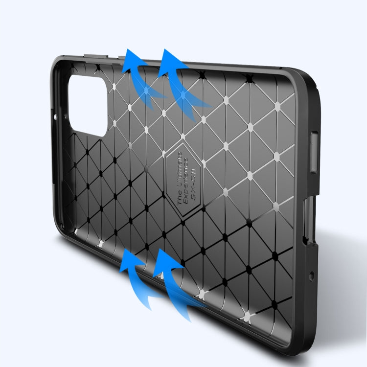 For Samsung Galaxy Note20 Ultra Carbon Fiber Texture Shockproof TPU Case