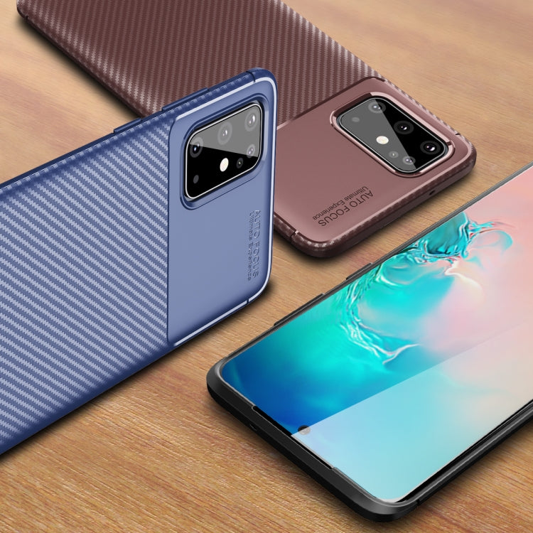 For Samsung Galaxy Note20 Ultra Carbon Fiber Texture Shockproof TPU Case