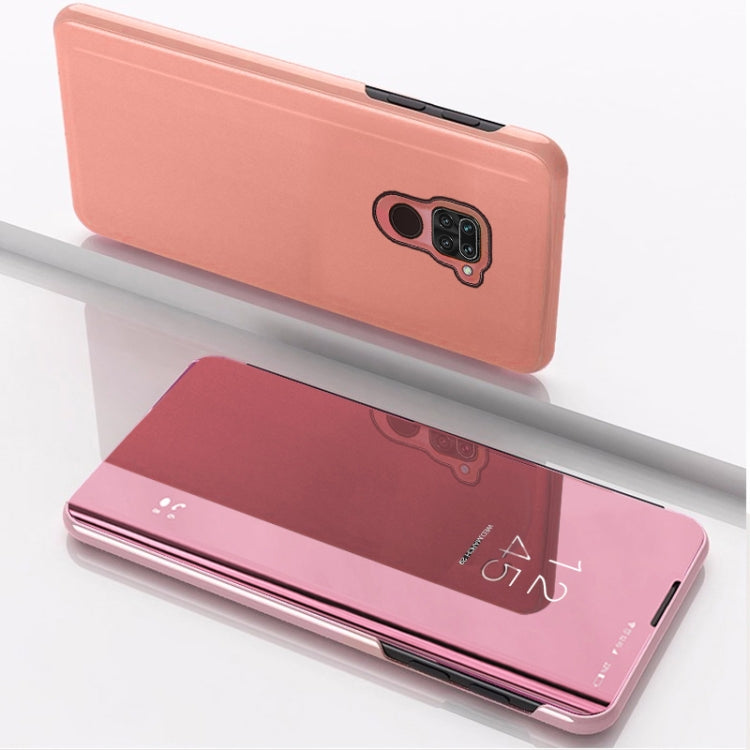 For Xiaomi Redmi Note9/Red 10X 5G Plated Mirror Horizontal Flip Leather Case with Holder