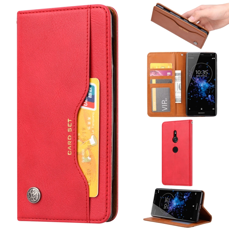 Knead Skin Texture Horizontal Flip Leather Case for Sony Xperia XZ2, with Photo Frame & Holder & Card Slots & Wallet