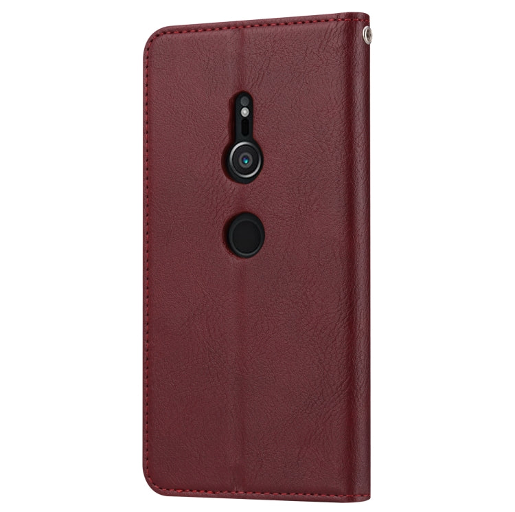Knead Skin Texture Horizontal Flip Leather Case for Sony Xperia XZ2, with Photo Frame & Holder & Card Slots & Wallet