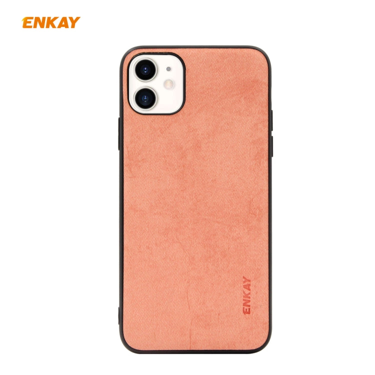 For iPhone 11 ENKAY ENK-PC028 Business Series Fabric Texture PU Leather + TPU Soft Slim Case
