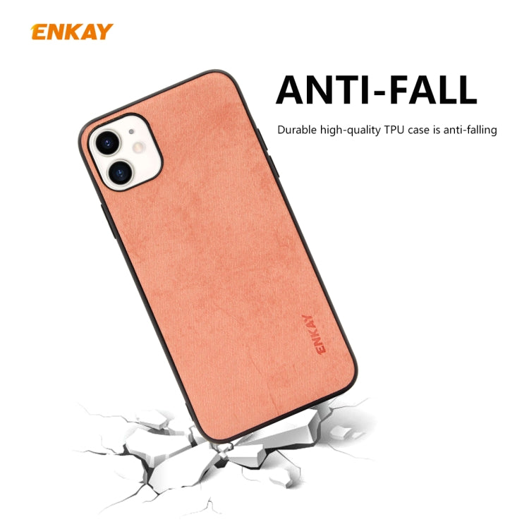 For iPhone 11 ENKAY ENK-PC028 Business Series Fabric Texture PU Leather + TPU Soft Slim Case