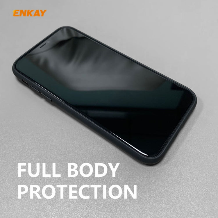 For iPhone 11 ENKAY ENK-PC028 Business Series Fabric Texture PU Leather + TPU Soft Slim Case