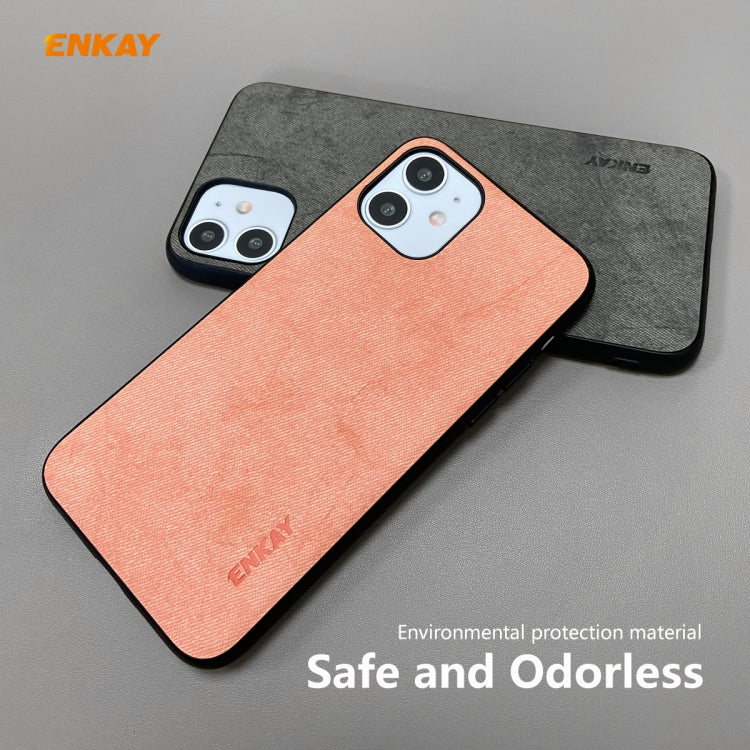For iPhone 11 ENKAY ENK-PC028 Business Series Fabric Texture PU Leather + TPU Soft Slim Case