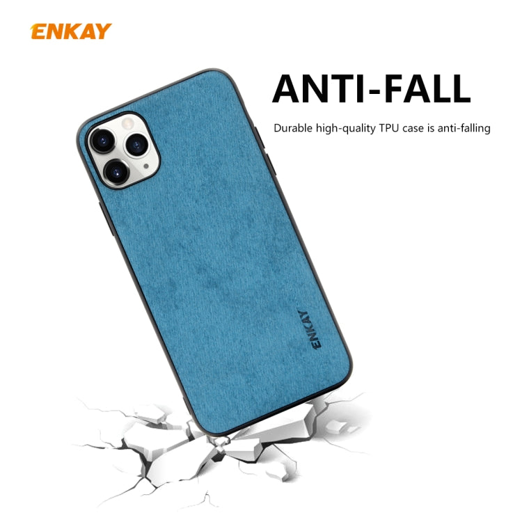 For iPhone 11 Pro Max ENKAY ENK-PC030 Business Series Fabric Texture PU Leather + TPU Soft Slim Case Cover