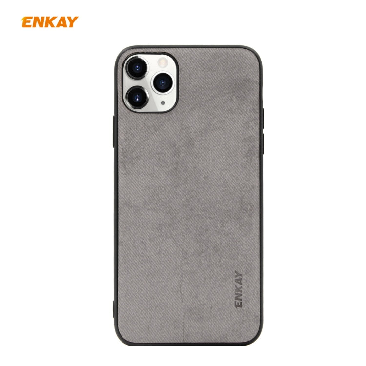 For iPhone 11 Pro Max ENKAY ENK-PC030 Business Series Fabric Texture PU Leather + TPU Soft Slim Case Cover