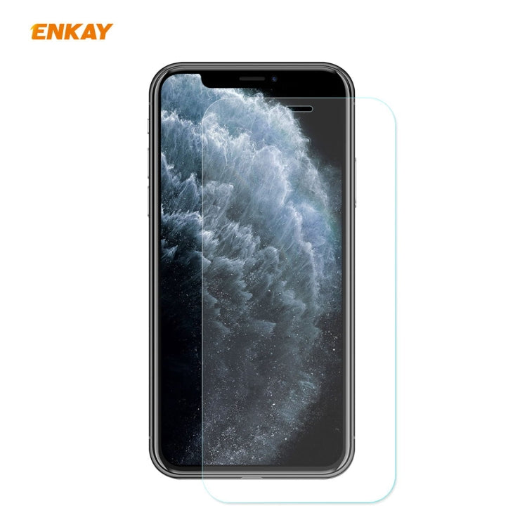 For iPhone 11 Pro Max ENKAY ENK-PC0302 2 in 1 Business Series Fabric Texture PU Leather + TPU Soft Slim Case Cover ï¼† 0.26mm 9H 2.5D Tempered Glass Film