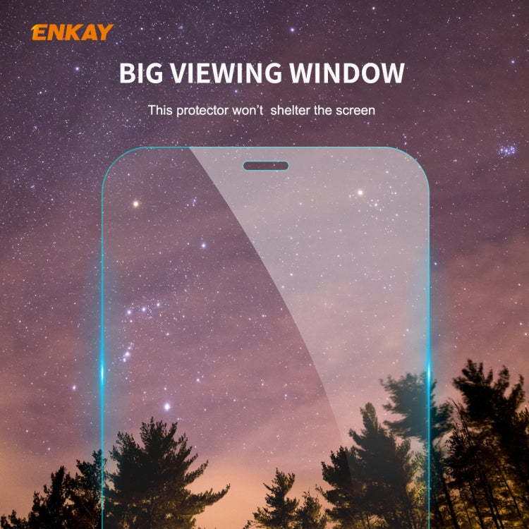 For iPhone 11 Pro Max ENKAY ENK-PC0332 2 in 1 Business Series Denim Texture PU Leather + TPU Soft Slim Case Cover ï¼† 0.26mm 9H 2.5D Tempered Glass Film