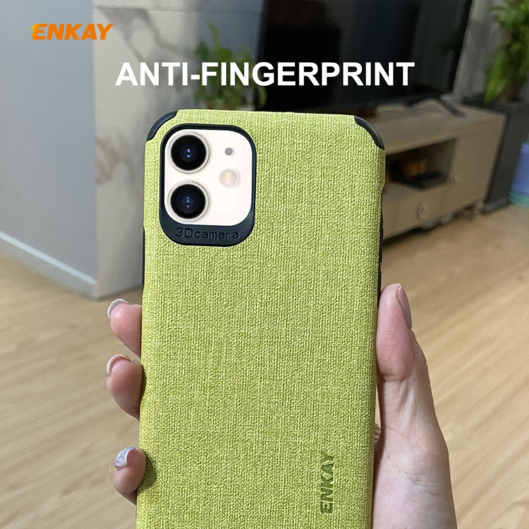For iPhone 11 ENKAY ENK-PC0312 2 in 1 Business Series Denim Texture PU Leather + TPU Soft Slim Case Cover ï¼† 0.26mm 9H 2.5D Tempered Glass Film