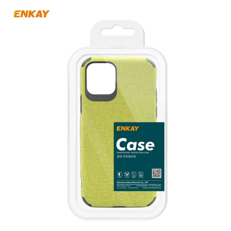 For iPhone 11 ENKAY ENK-PC0312 2 in 1 Business Series Denim Texture PU Leather + TPU Soft Slim Case Cover ï¼† 0.26mm 9H 2.5D Tempered Glass Film