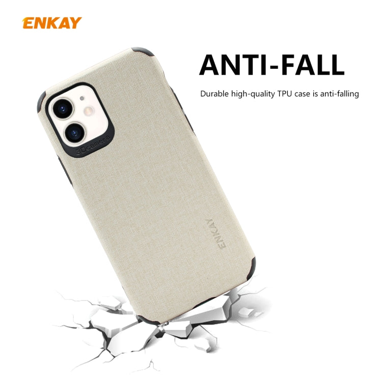 For iPhone 11 ENKAY ENK-PC0312 2 in 1 Business Series Denim Texture PU Leather + TPU Soft Slim Case Cover ï¼† 0.26mm 9H 2.5D Tempered Glass Film