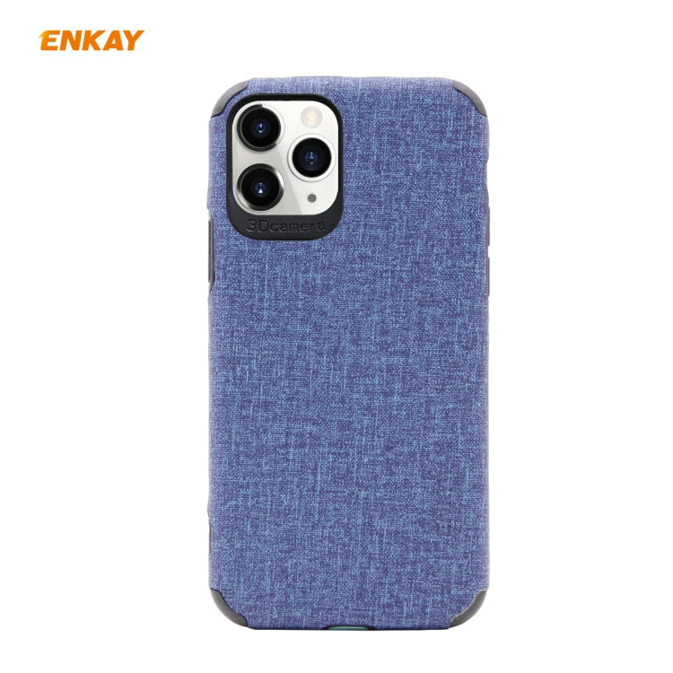 For iPhone 11 Pro Max ENKAY ENK-PC033 Business Series Denim Texture PU Leather + TPU Soft Slim Case Cover