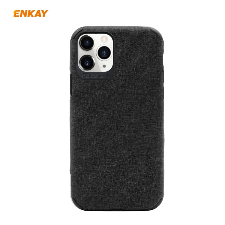 For iPhone 11 Pro Max ENKAY ENK-PC033 Business Series Denim Texture PU Leather + TPU Soft Slim Case Cover