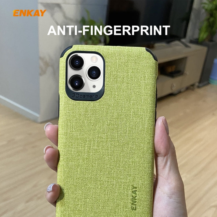 For iPhone 11 Pro Max ENKAY ENK-PC033 Business Series Denim Texture PU Leather + TPU Soft Slim Case Cover