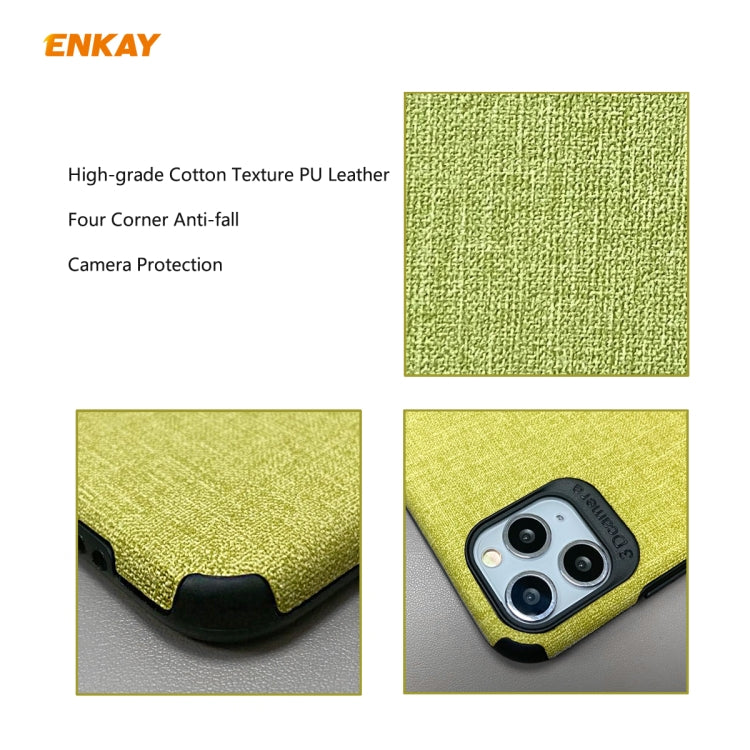 For iPhone 11 Pro Max ENKAY ENK-PC033 Business Series Denim Texture PU Leather + TPU Soft Slim Case Cover